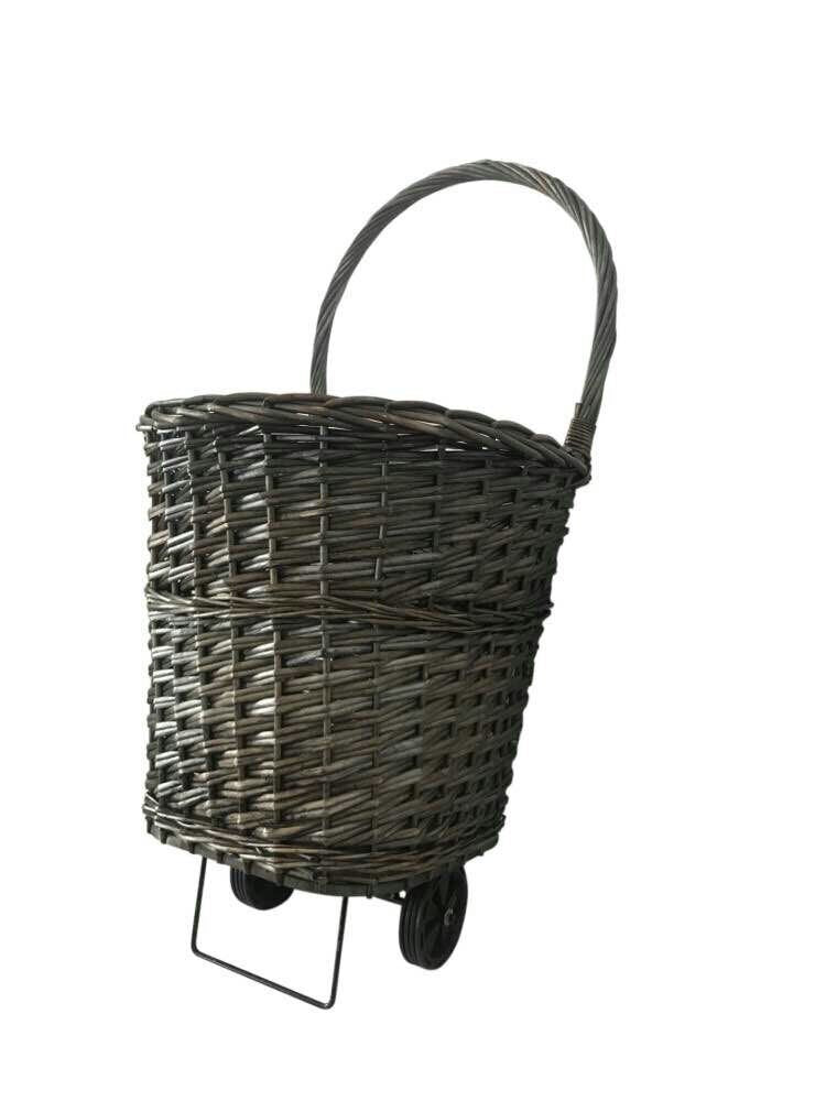 Wicker Cart Grey Gloss with Liner