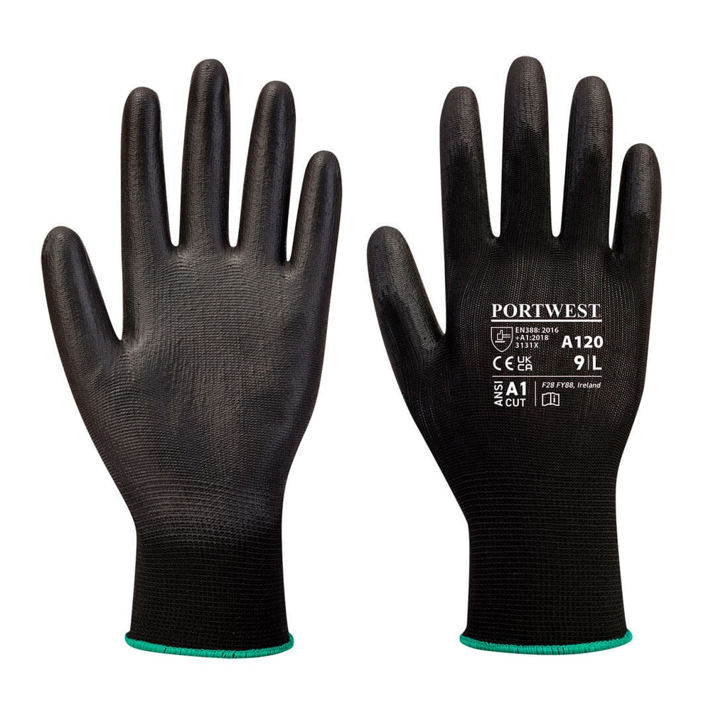 Portwest Pu Palm Glove - Small Black