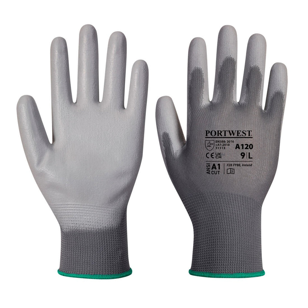 Portwest Pu Palm Glove - Small Grey