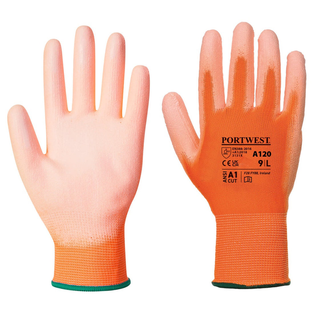 Portwest Pu Palm Glove - Large Orange