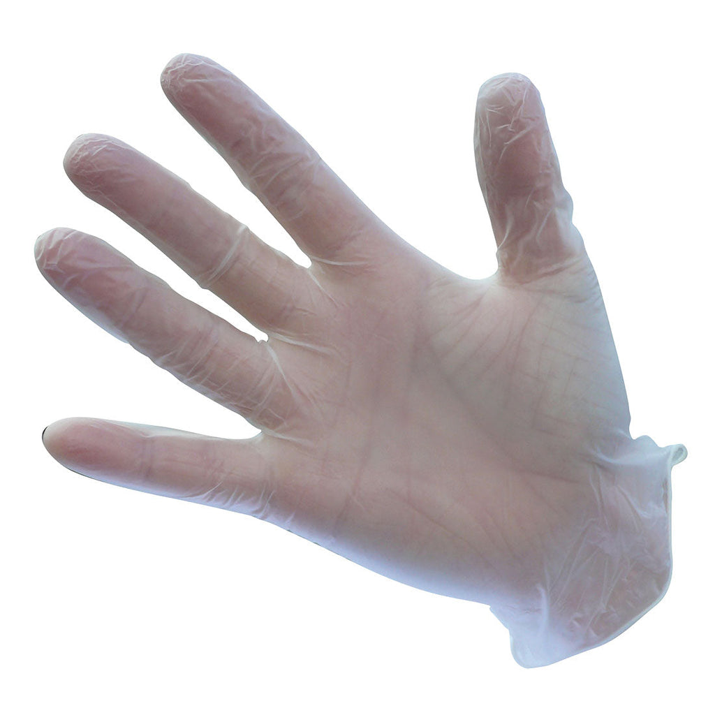 Box (100) Vinyl Disposible Gloves Large Powdered - Blue / Clear - A900