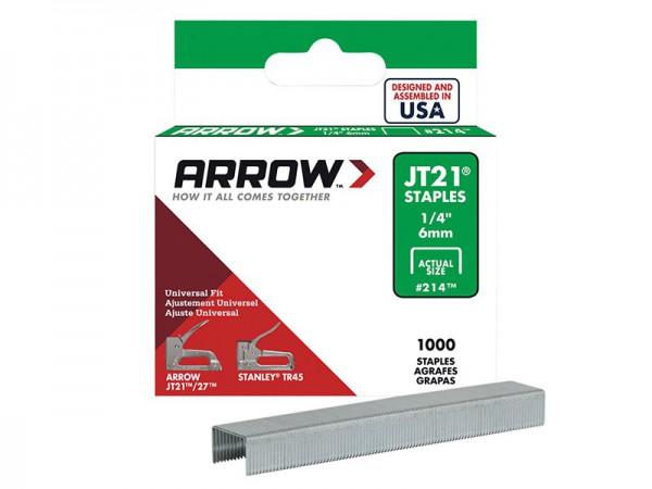 JT21 T27 Staples 6mm (1/4in) Box 1000