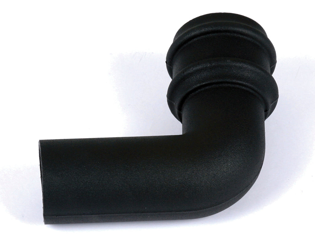 Cascade 68mm Round C.I. Style 90 Deg Downpipe Bend - Black