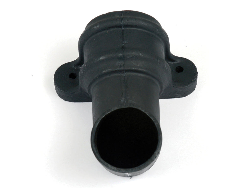 Cascade 68mm Round C.I. Style Downpipe Shoe With Lugs - Black