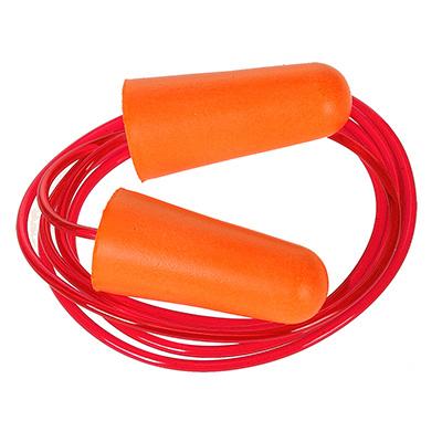 Corded Pu Foam Ear Plugs - Orange
