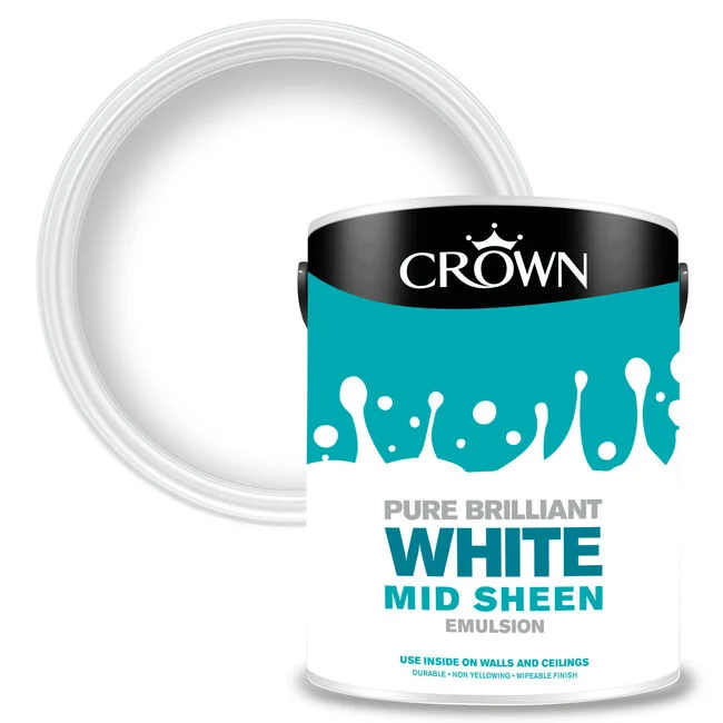 Crown Retail 5 Litre Mid Sheen Pure Brilliant White