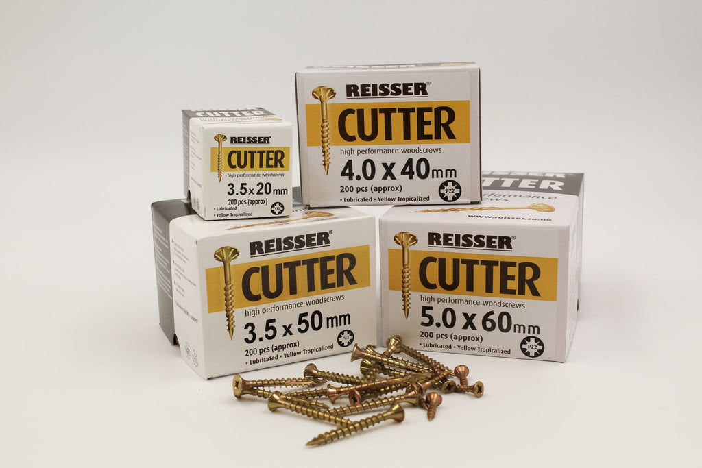 Reisser Cutter Csk Pozi Yellow Woodscrew 6.0 x 50mm CP (Box 200)