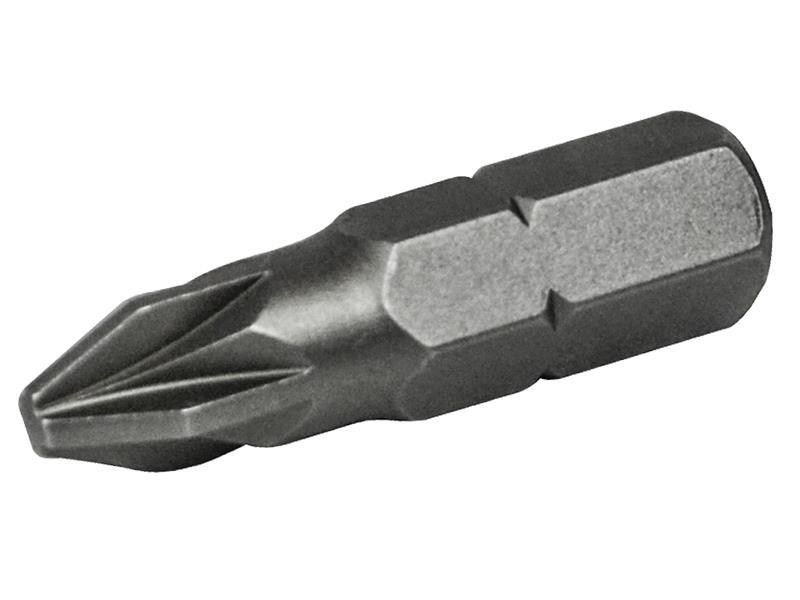 Pozi S2 Grade Steel Screwdriver Bits PZ2 x 25mm (Pack 3)