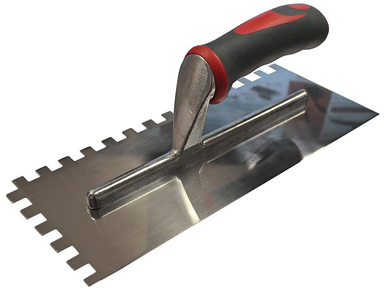 Notched Trowel Serrated 10mm Stainless Steel Soft Grip Handle 13 x 4.1/2in