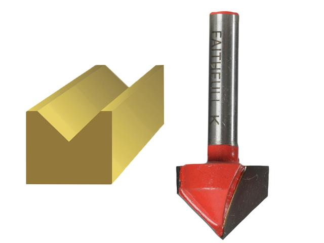 Faithfull Router Bit Tc V Groove 13.0mm X 19.1mm - Fairb51