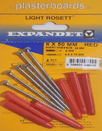 Pack (6) Expandet Light Rosett Red