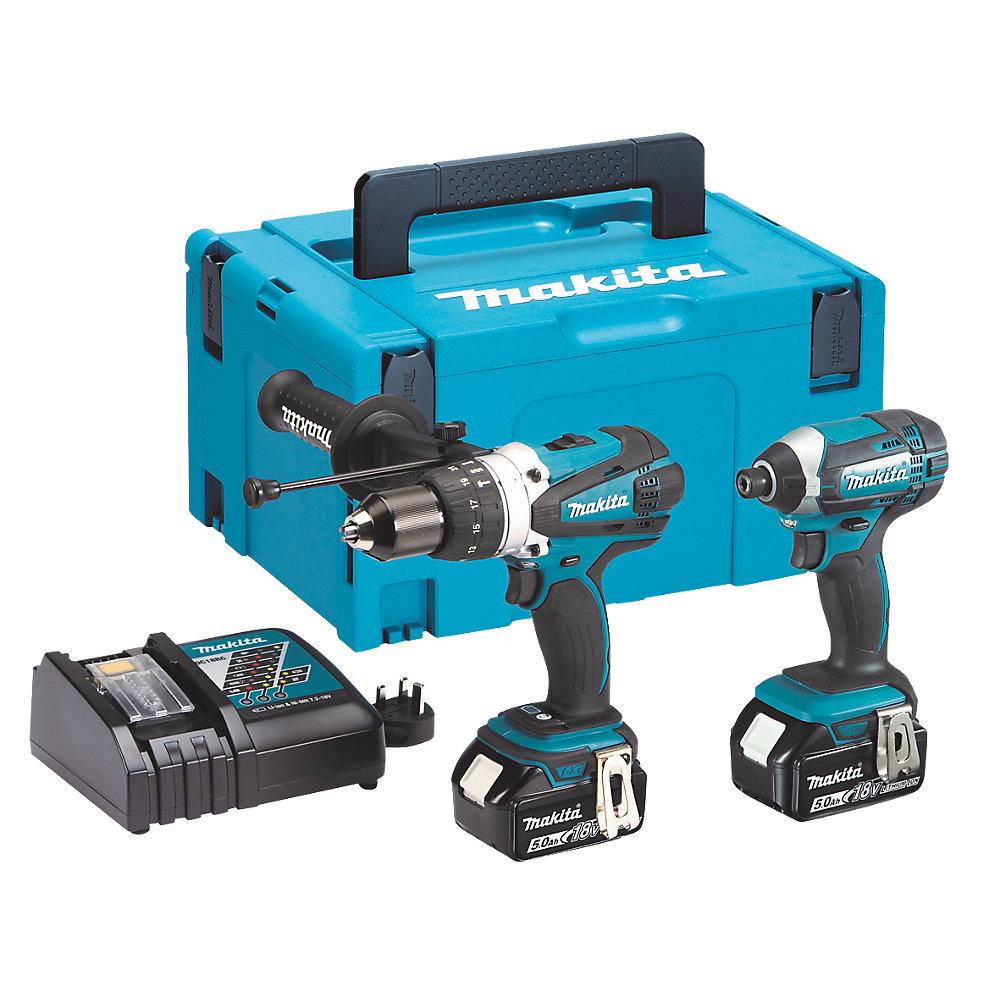 MAKITA COMBI IMPACT DRIVER TWIN PACK 2 X 5AH