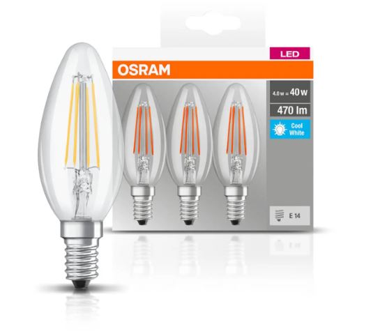 Osram 4w E14 Led Candle Bulb (3 Pack)