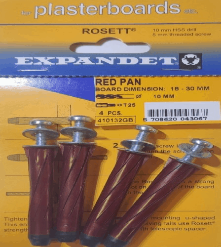 Pack (4) Expandet Rosett Red Pan