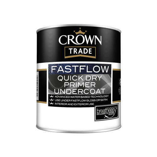 1 Lt Crown Trade Fast Flow Undercoat Brilliant White - Quick Drying