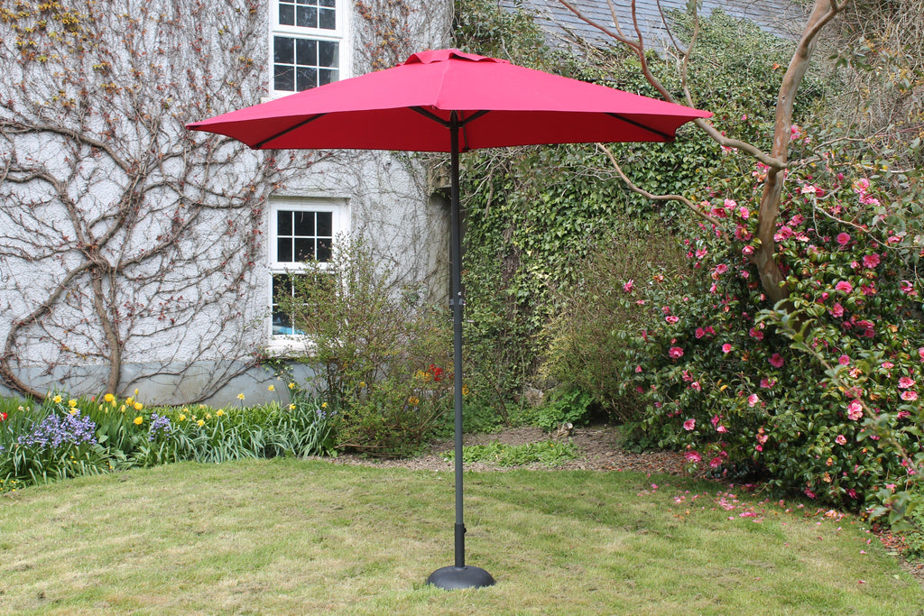 Garden Collection 2.7 M Steel Parasol With Crank Red
