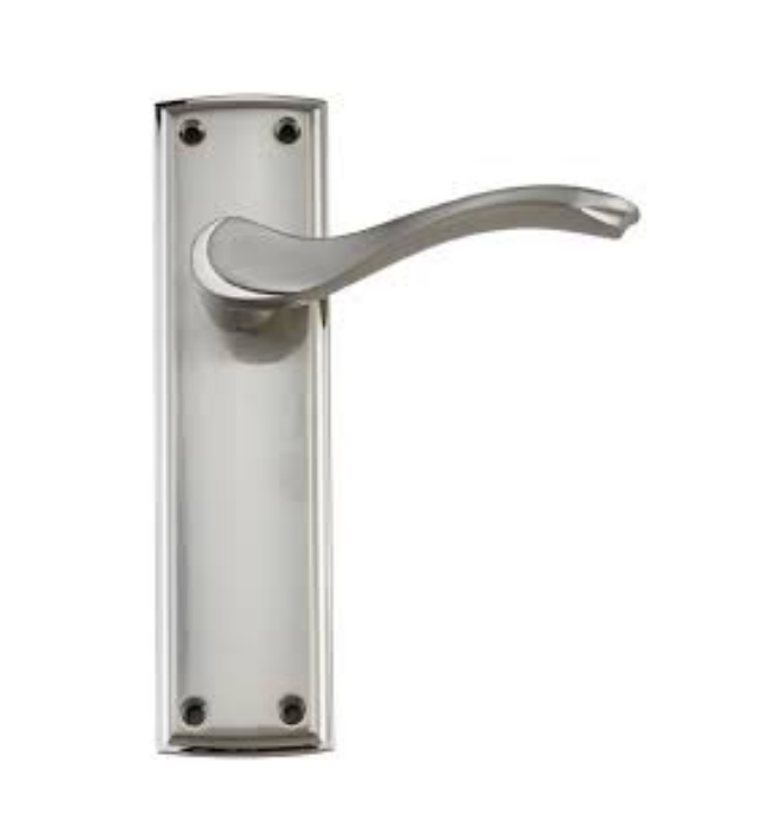Doorworks Ardmore Chrome / Satin Bathroom Loc Lever On Plate
