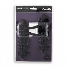 Doorworks Corrib Black Antique Bathroom Locks Handle On Plate
