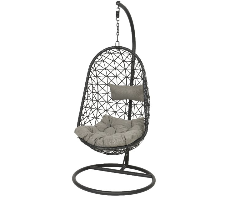 Hanging Egg Chair - Black Rattan