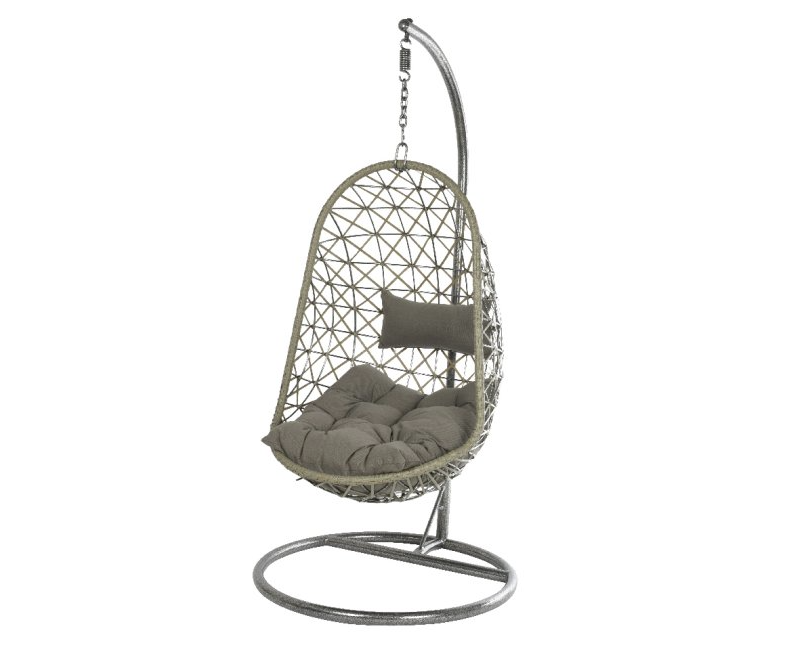 Hanging Egg Chair - Grey Rattan