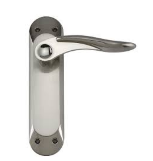 Doorworks Liffey Chrome / Satin Bathroom Lock Lever On Plate