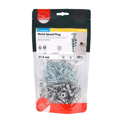 Box (75) 31.5mm Timco Metal Speed Plug With Screw