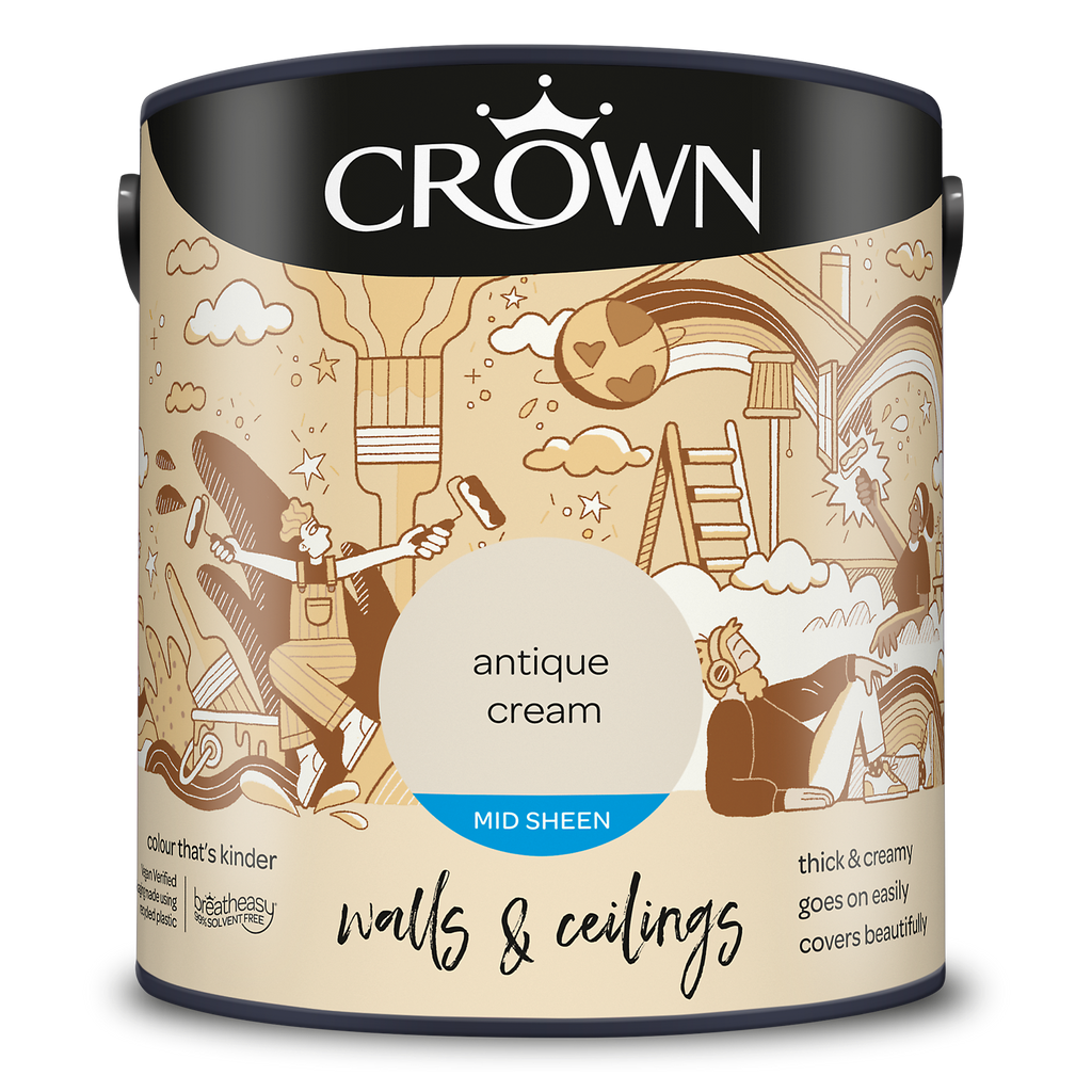 2 1/2 Litre Crown Mid Sheen Antique Cream