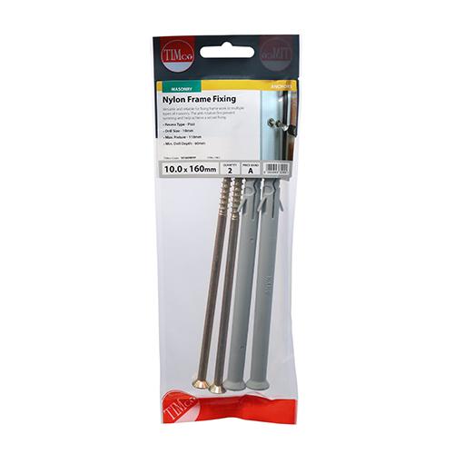 pack (2) 10.0 X 160 Timco Nylon Frame Fixing