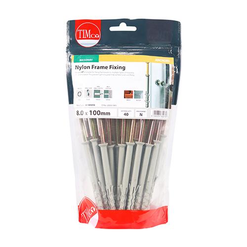 Box (40) 8.0 X 100 Timco Nylon Frame Fixing
