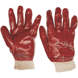 Red Pvc Knit Wrist Fc Gloves - Large