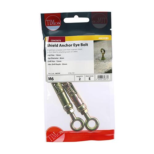 Pack (2) M6 Timco Shield Anchor - Eye