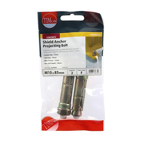 Pack (2) M10 / 15p Timco Shield Anchor - Projecting