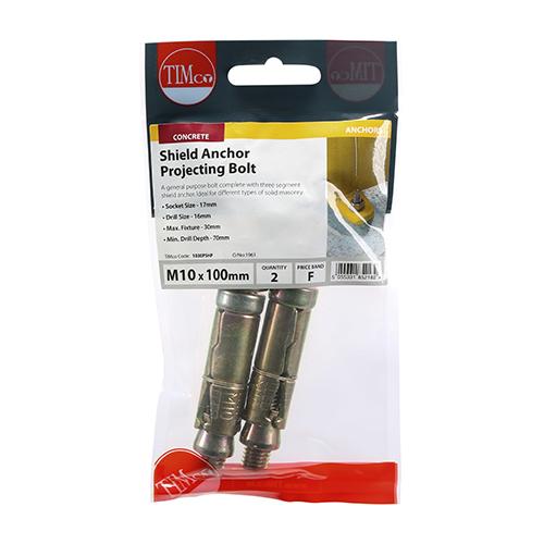 Pack (2) M10 / 30p Timco Shield Anchor - Projecting