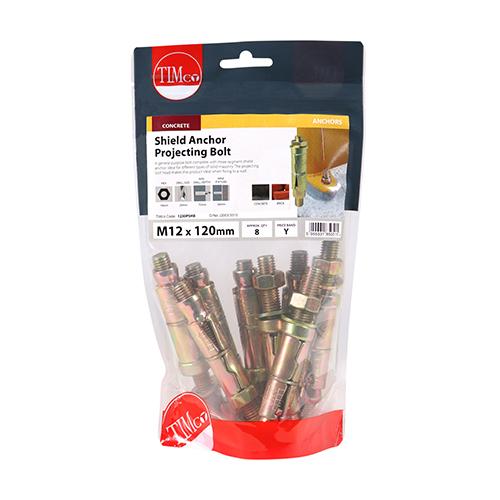Pack (8) M12 / 30p Timco Shield Anchor - Projecting